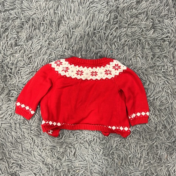 • Janie and Jack • Button Down Sweater Cardigan Red White 3-6 Months - Picture 3 of 3